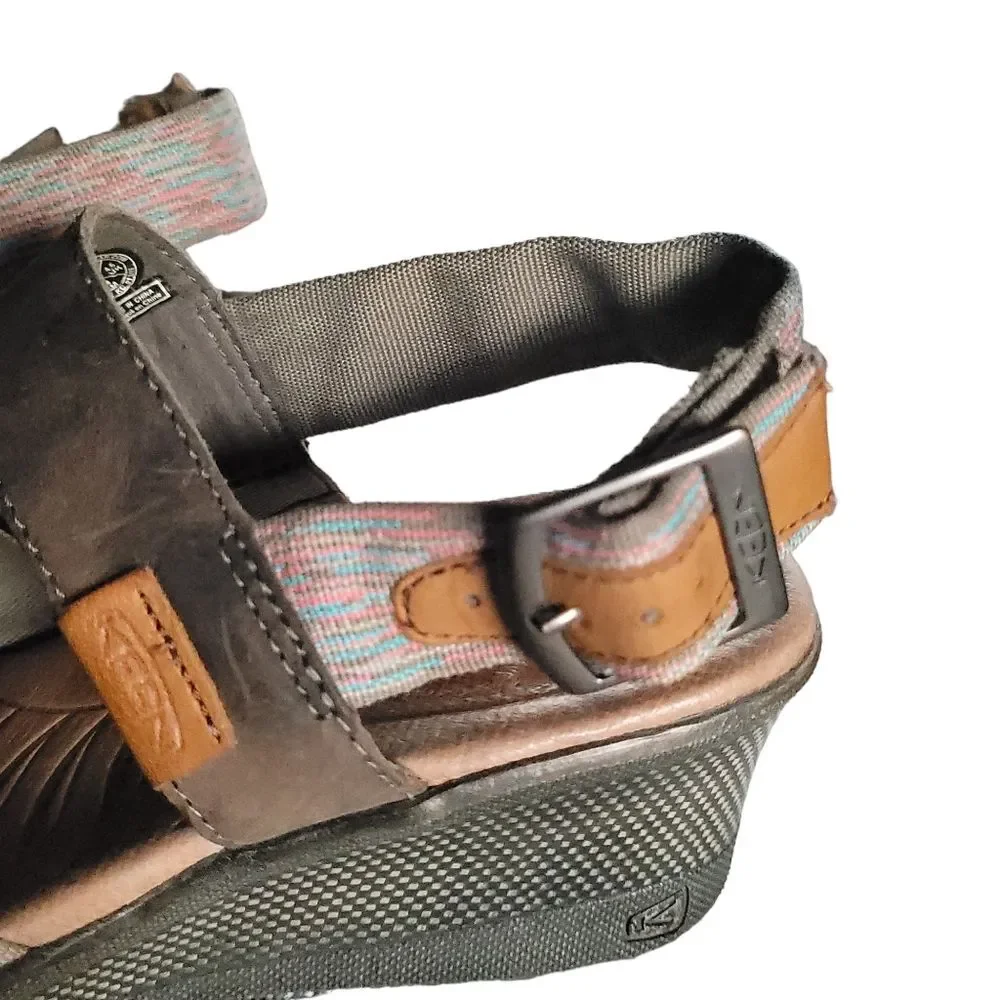 Keen Skyline Wedge Sandals Brown Multicolor Slingback Shoes Women’s EU 37.5US 7M